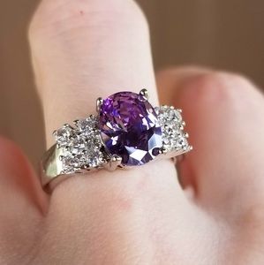 🆕️Sterling Silver-Tazanite&White Sapphire Ring 8